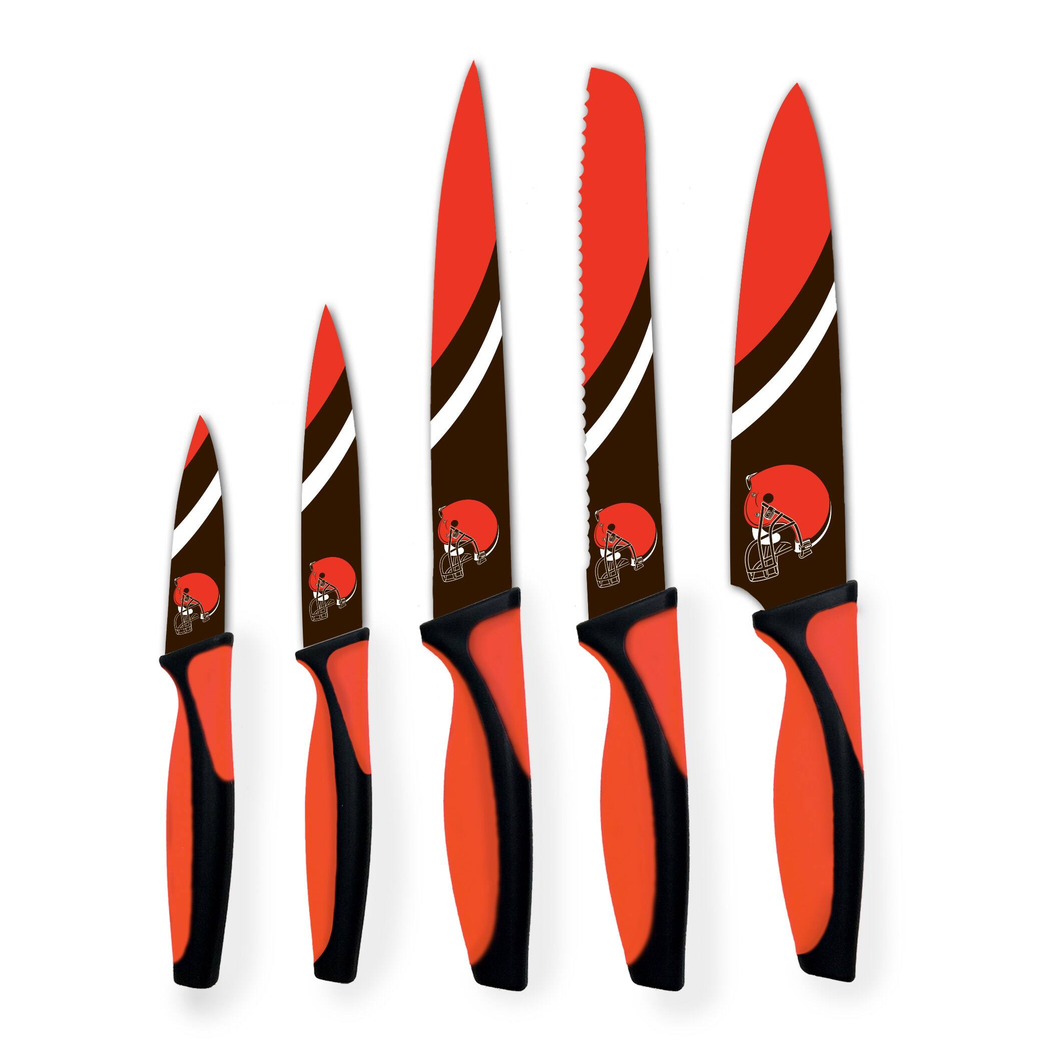 Alt View 1. Woodrow - Cleveland Browns 5-Piece Stainless Steel Cutlery Knife Set - Multicolor.