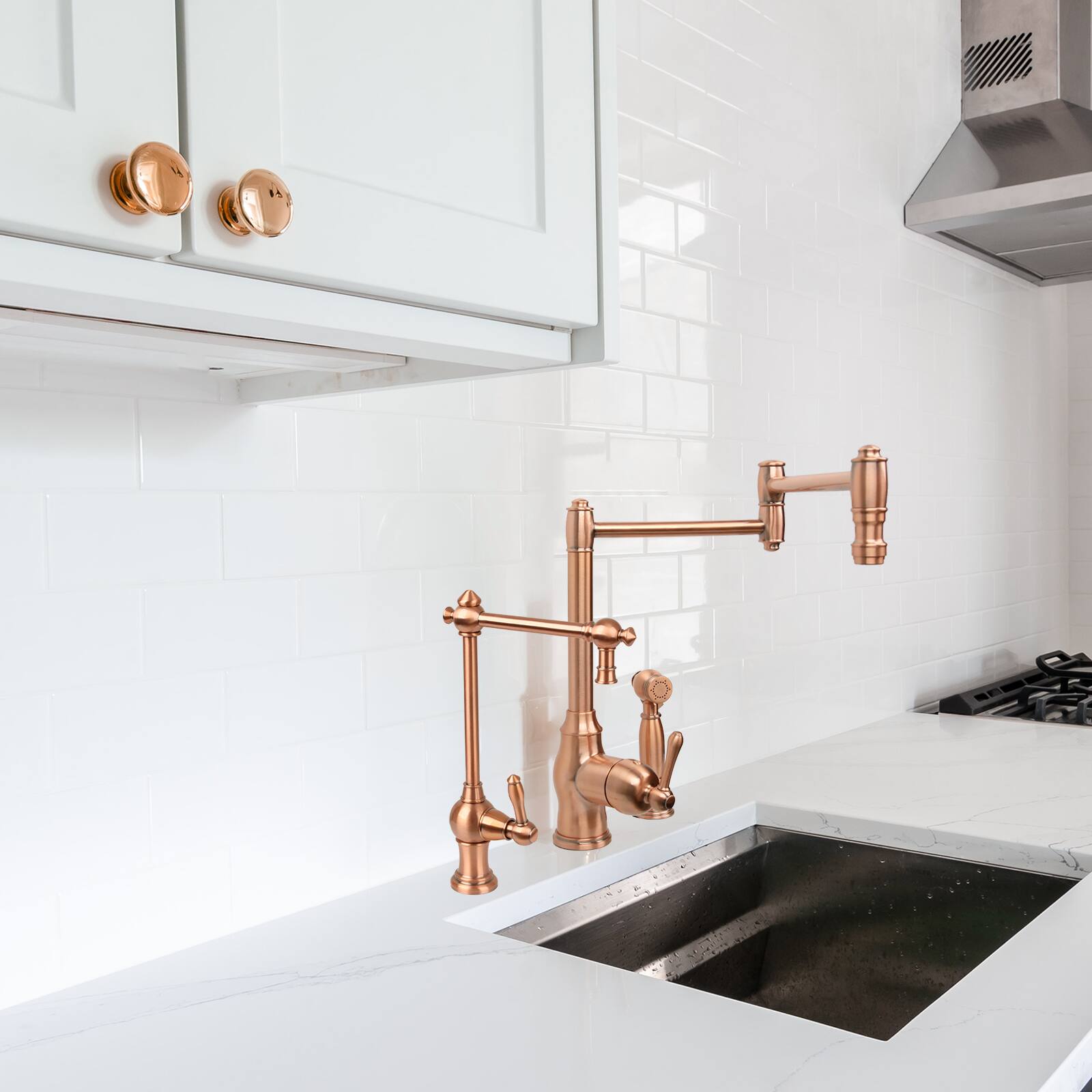 Alt View 5. Akicon - Akicon Solid Brass One-Handle 360° Swivel Kitchen Water Filter Faucet in Copper - Copper.