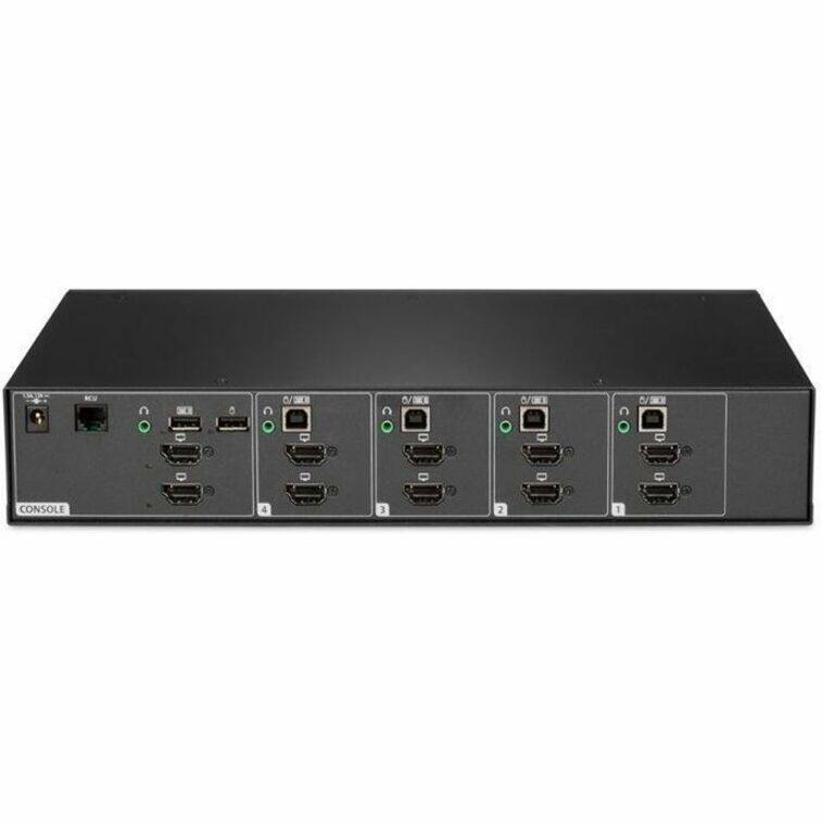 Alt View 3. Avocent Corporation - Cybex SC900 Secure Desktop KVM Switch, Dual Head Monitor, 4 Port, Common Access Card, NIAP Version 4.0, TAA Compliant (S - Black.