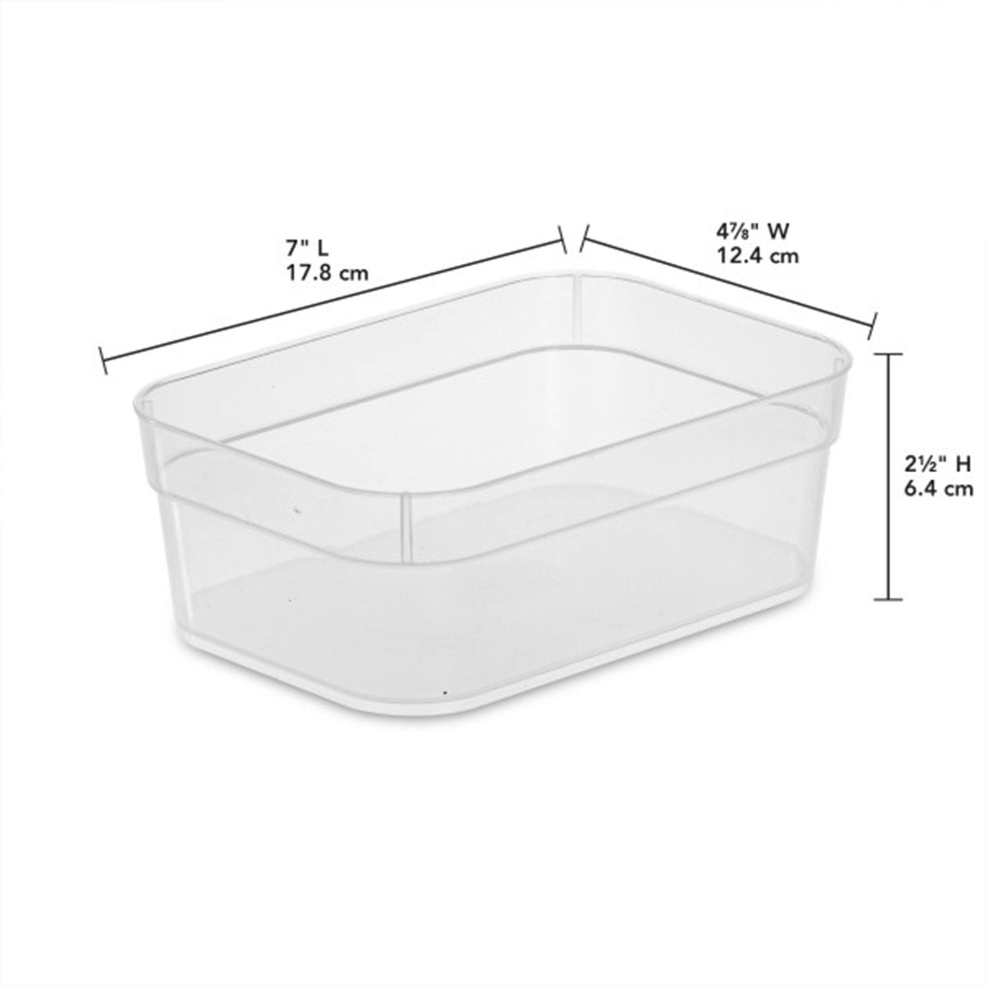 7" L 17.8 cm  
4 7/8" W 12.4 cm  
2 1/2" H 6.4 cm