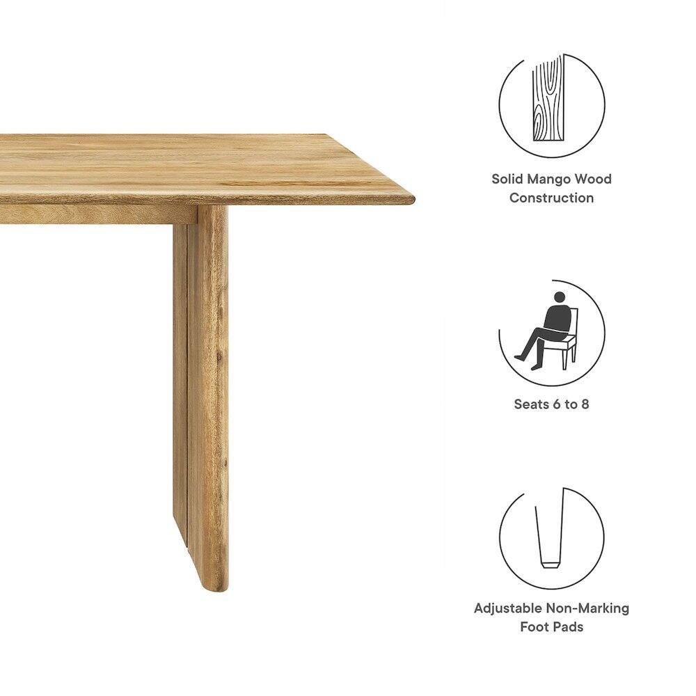 Solid Mango Wood Construction  
Seats 6 to 8  
Adjustable Non-Marking Foot Pads