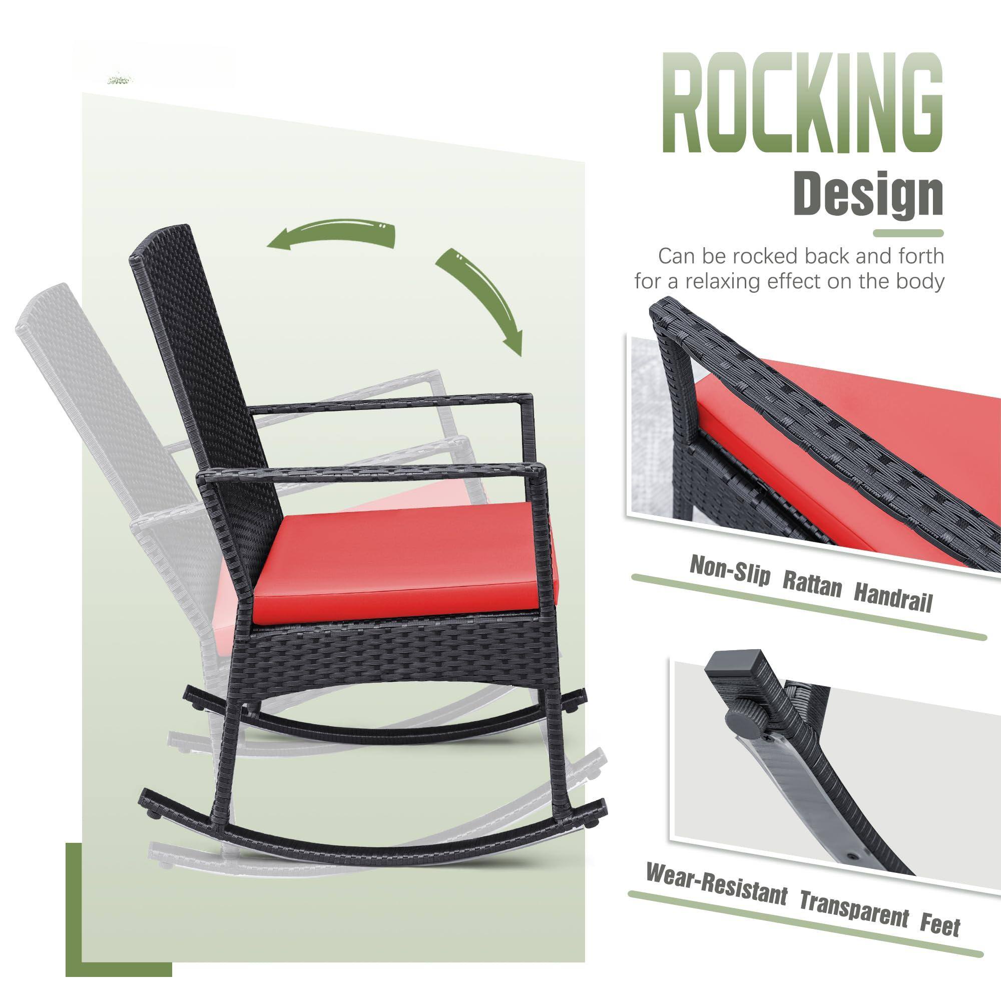 ROCKING Design  
Can be rocked back and forth for a relaxing effect on the body  

Non-Slip Rattan Handrail  

Wear-Resistant Transparent Feet