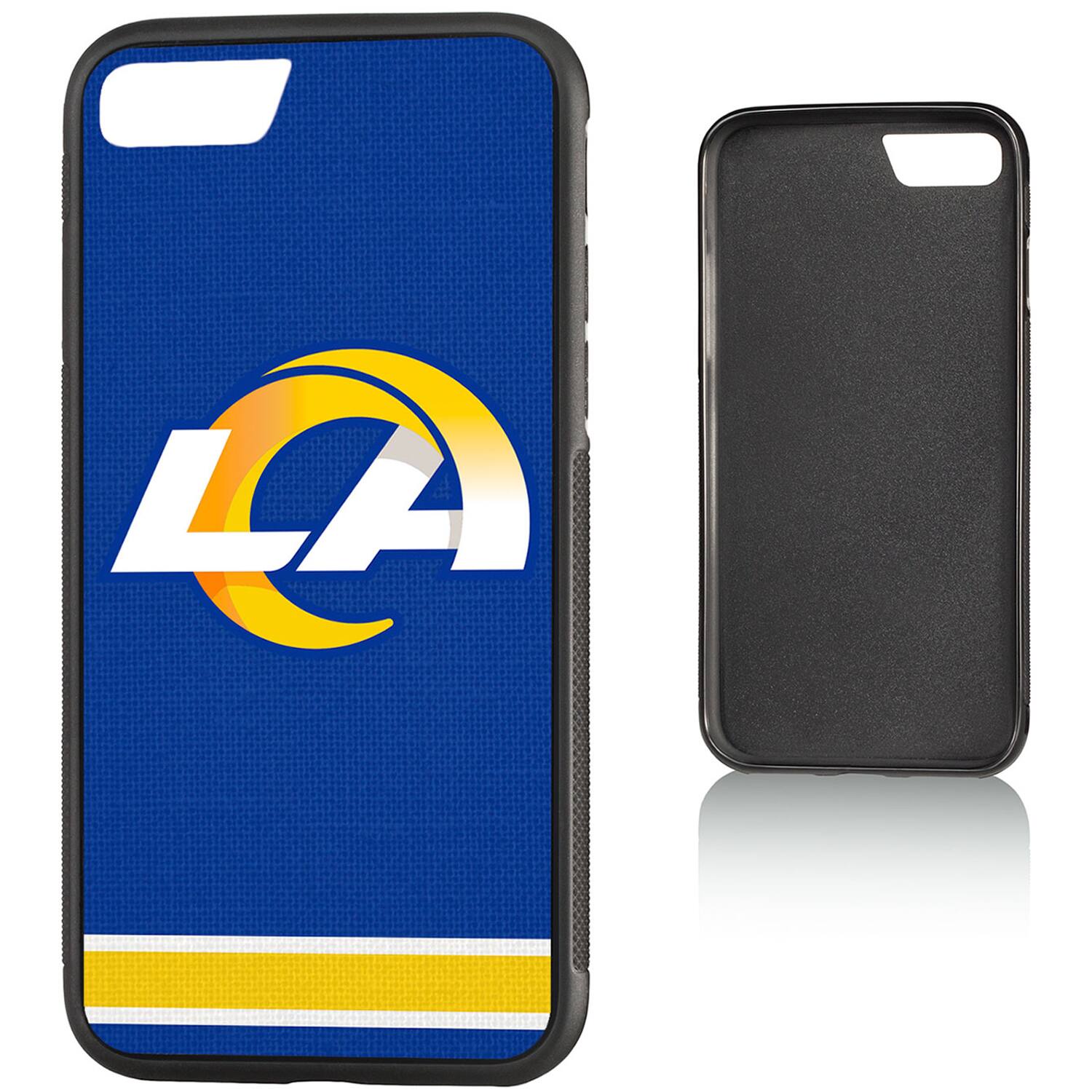 Alt View 3. Keyscaper - Los Angeles Rams iPhone Stripe Design Bump Case - 16 - Multicolor.