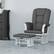 Left. Storkcraft - Tuscany Glider and Ottoman - White/Gray.