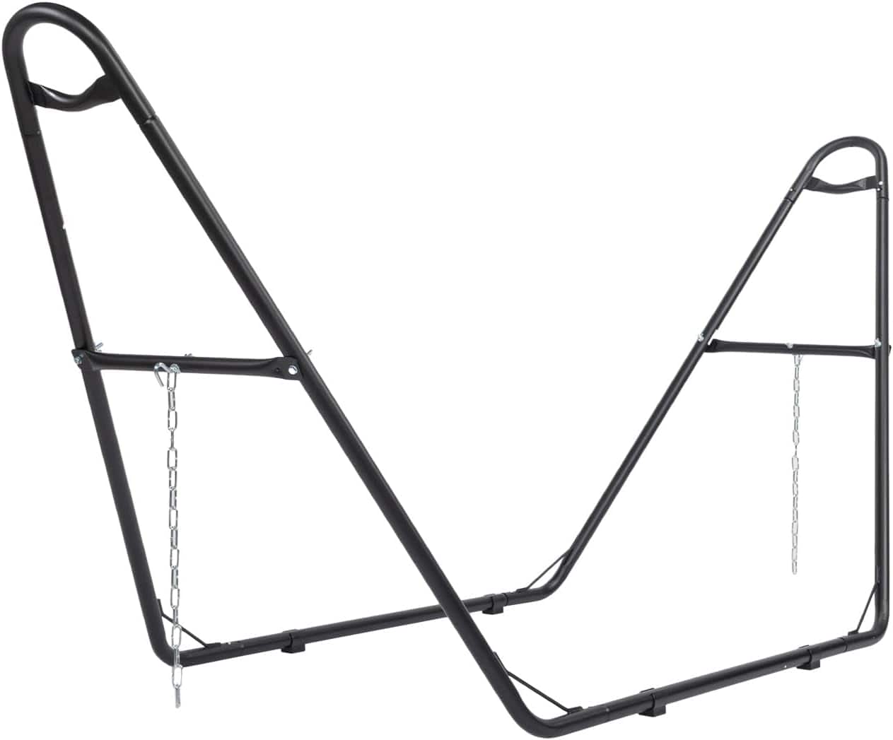 Winado - 2-Barrel Hammock Stand Only, Sandblasted Iron Hammock Frame for All Hammocks, Heavy Duty for Garden, Courtyard, Balcony - Black