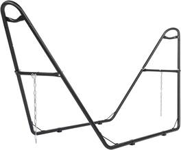 Winado - 2-Barrel Hammock Stand Only, Sandblasted Iron Hammock Frame for All Hammocks, Heavy Duty for Garden, Courtyard, Balcony - Black