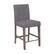 Angle. CorLiving - Leila Fabric Square Tufted Counter Height Barstool - Silver Grey.
