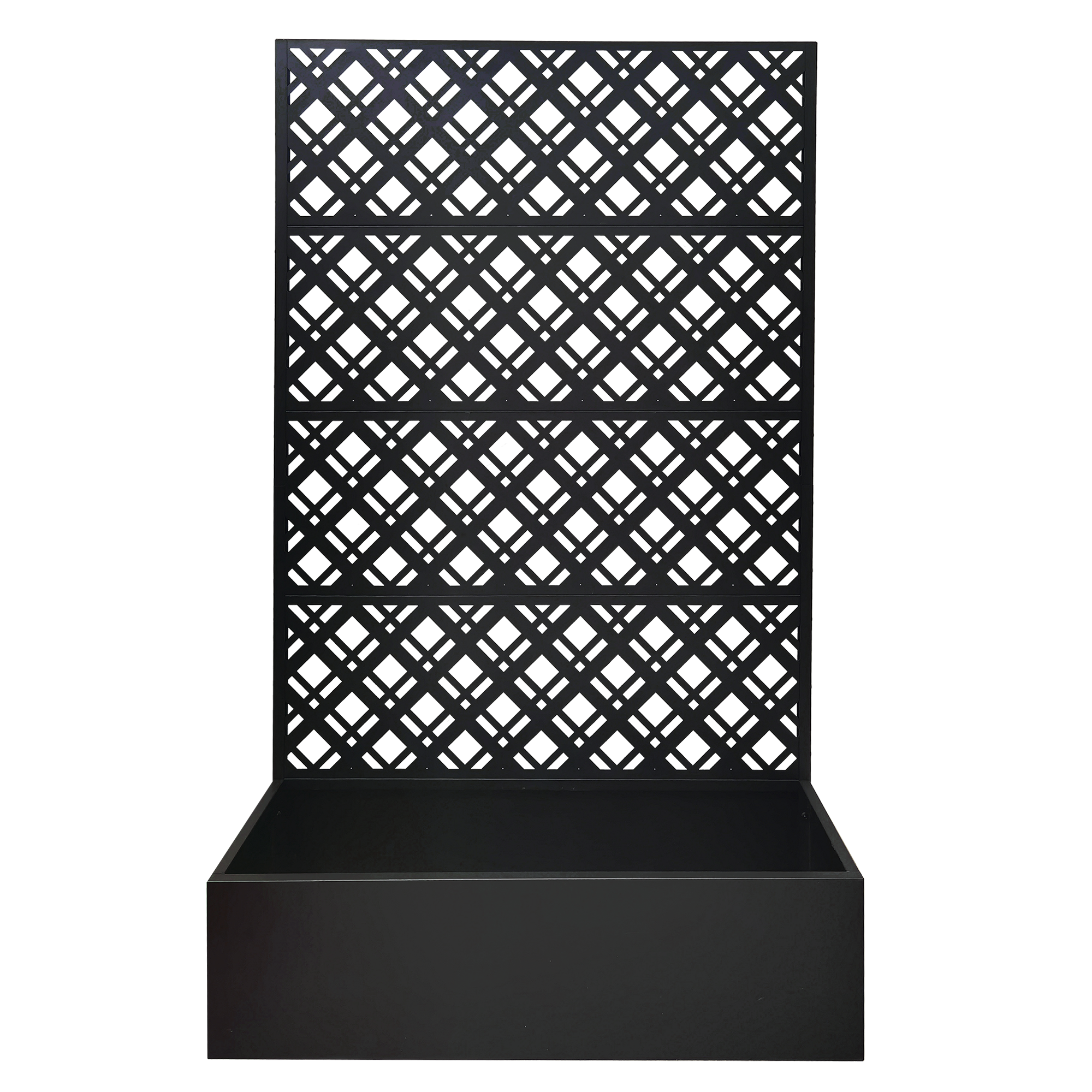 Alt View 4. Loheer - Metal Raised Garden Bed with Trellis, 5.9 ft H Planter Box with Drainage for Patio Climbing Plants - Black.