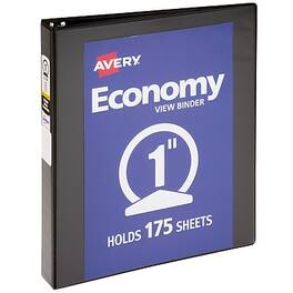 Avery - 1" 3-Ring View Binders - Black