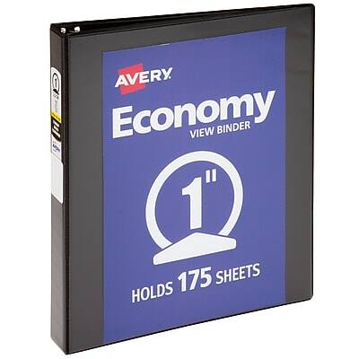 Avery Economy View Binder  
1"  
Holds 175 Sheets