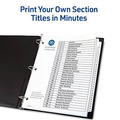 Print Your Own Section Titles in Minutes

MORVANA WIRELESS

Monthly
- Strategy Session
- Operations Council
- Safely Council
- New Trends
- Trade Inturs
- Court Reviews
- Sales Conference
- Customer Ives
- Regional Reviews
- Marketing Office
- Competitive ALBIVITY
- New Products
- Product Review
- Finance Forum
- Policies Review
- Quality Meeting
- Trade Council
- Staff Meeting
- Employee Reviews
- New Hire
- Orientation
- Safety Orientation
- CA Benefits Summary
- Directors Council
- Analyst Reviews
- Business Review
- Board Meeting

January 2015
February 2015
March 2015
April 2015
May 2015
June 2015
July 2015
August 2015
September 2015
October 2015
November 2015
December 2015

© 2015 Morvana Wireless, Inc.