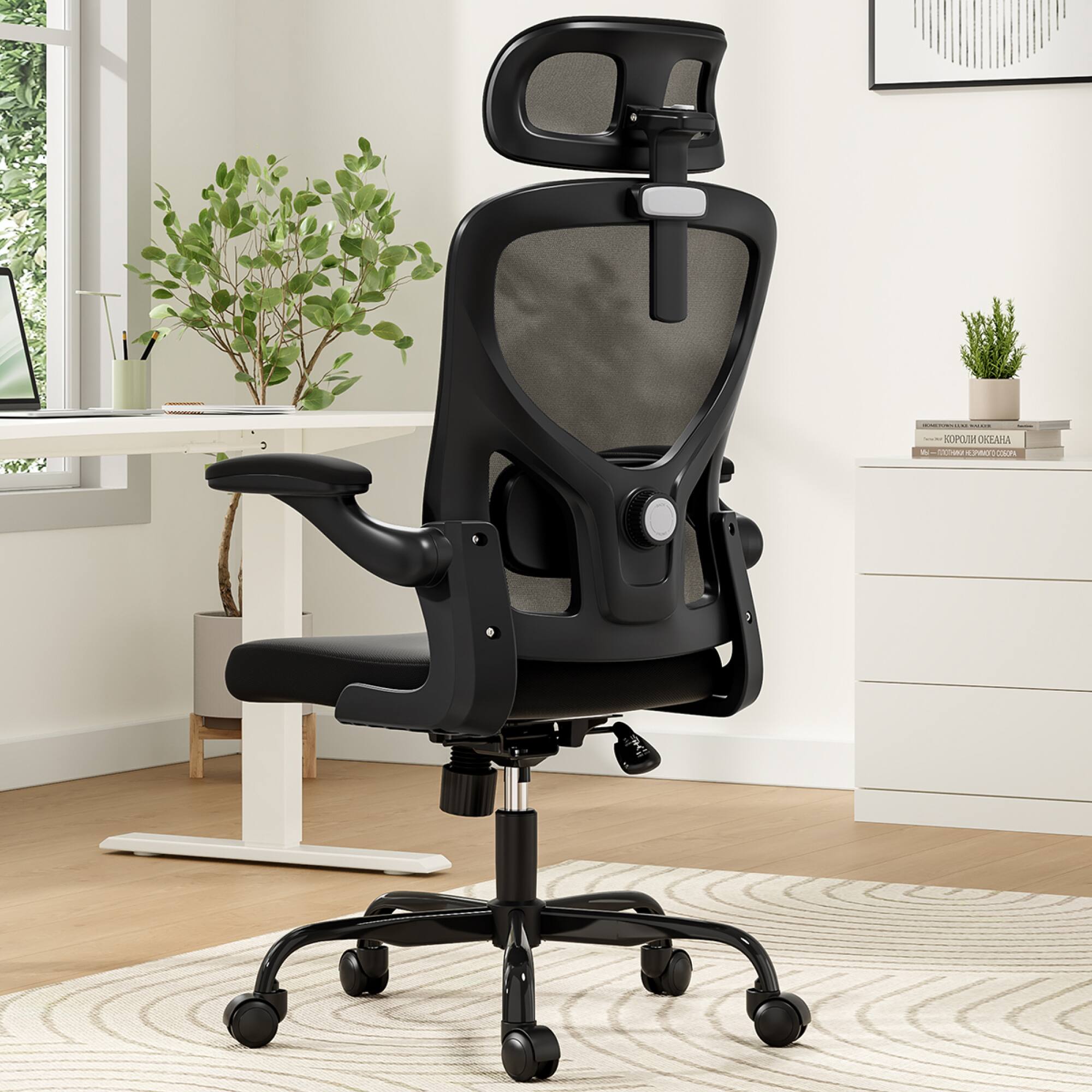 Alt View 6. GOODSILO - Ergonomic High Back Office Chair with Adjustable Headrest and Lumbar Support for Home and Study Rooms - Black.
