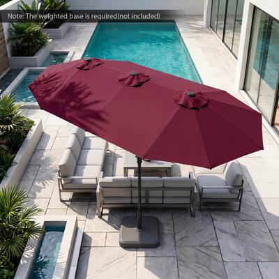13 foot patio umbrella with solar lights Tangkula ft Large w/LED Lights, Coffee Pull Rod Base.( Crestlive Products 13 ft. x
