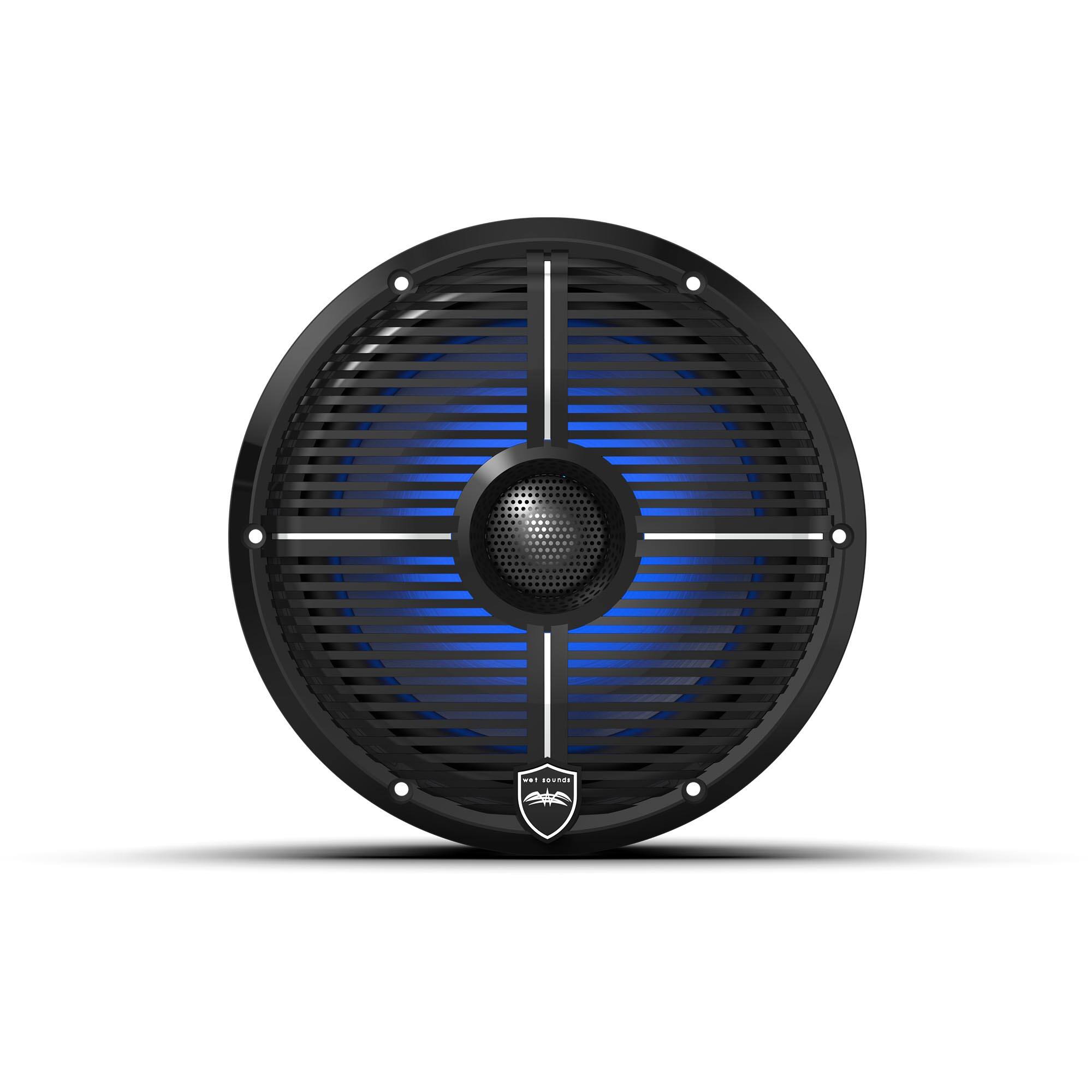 Alt View 4. Wet Sounds - Wet Sounds REVO 8 XW-B V3 - Revolution Series 8" RGB LED Marine Coaxial Speakers with Black XW Grilles, Pair - Black/Gray.