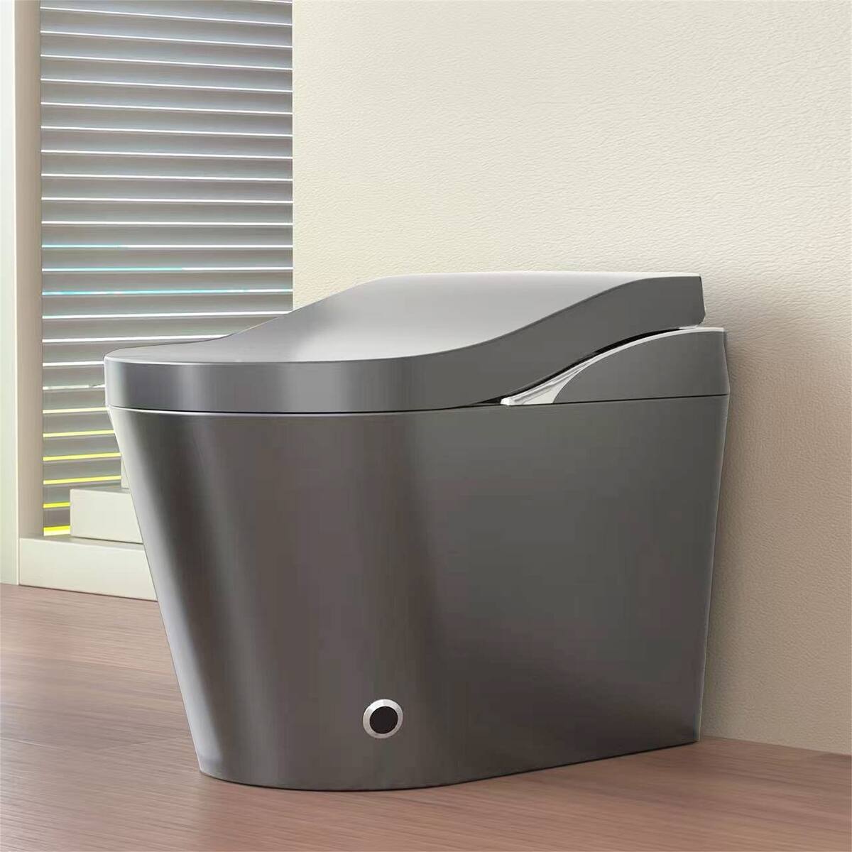 Alt View 1. Loheer - Loheer Tankless Smart Toilet With Bidet, Automatic Flush, Heated Seat and Matte Gray Finish - Gray.