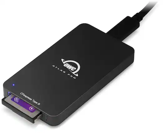 Front. OWC - OWC Atlas FXR Thunderbolt (USB-C) + USB 3.2 (10Gb/s) CFexpress Card Reader.