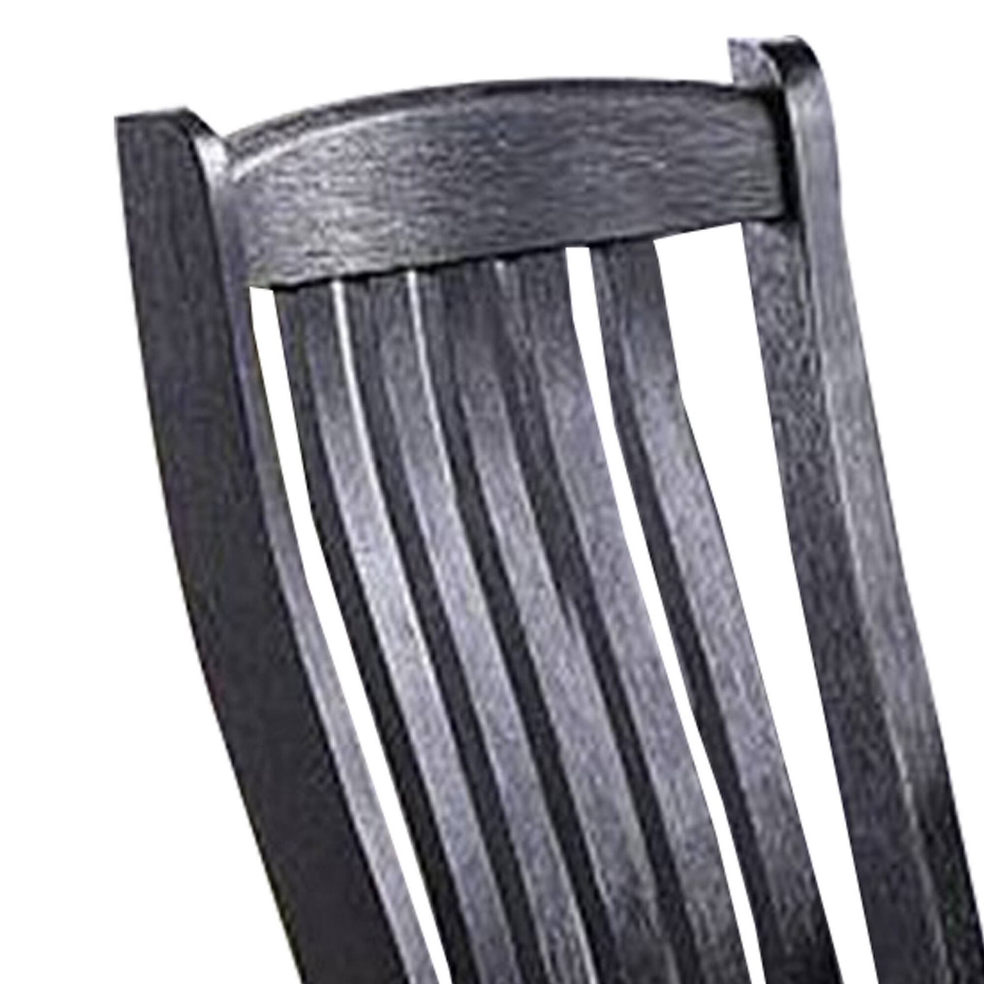 Alt View 1. Manhattan Lane - 23 Inch Wood Dining Chair, Set of 2, Slatted Back, Cushioned Seat - Gray, Black.