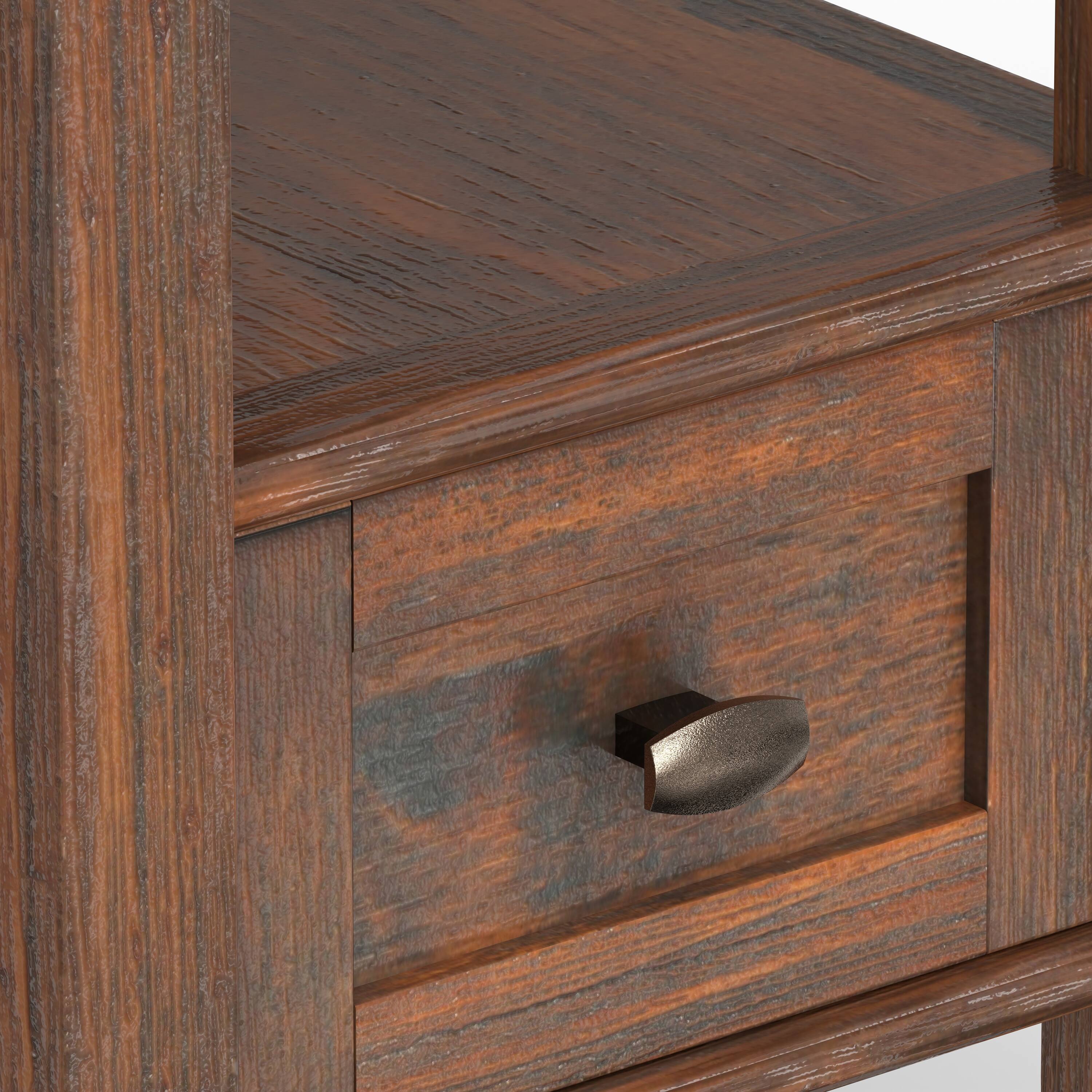 Alt View 13. Simpli Home - Warm Shaker Narrow Side Table - Distressed Charcoal Brown.