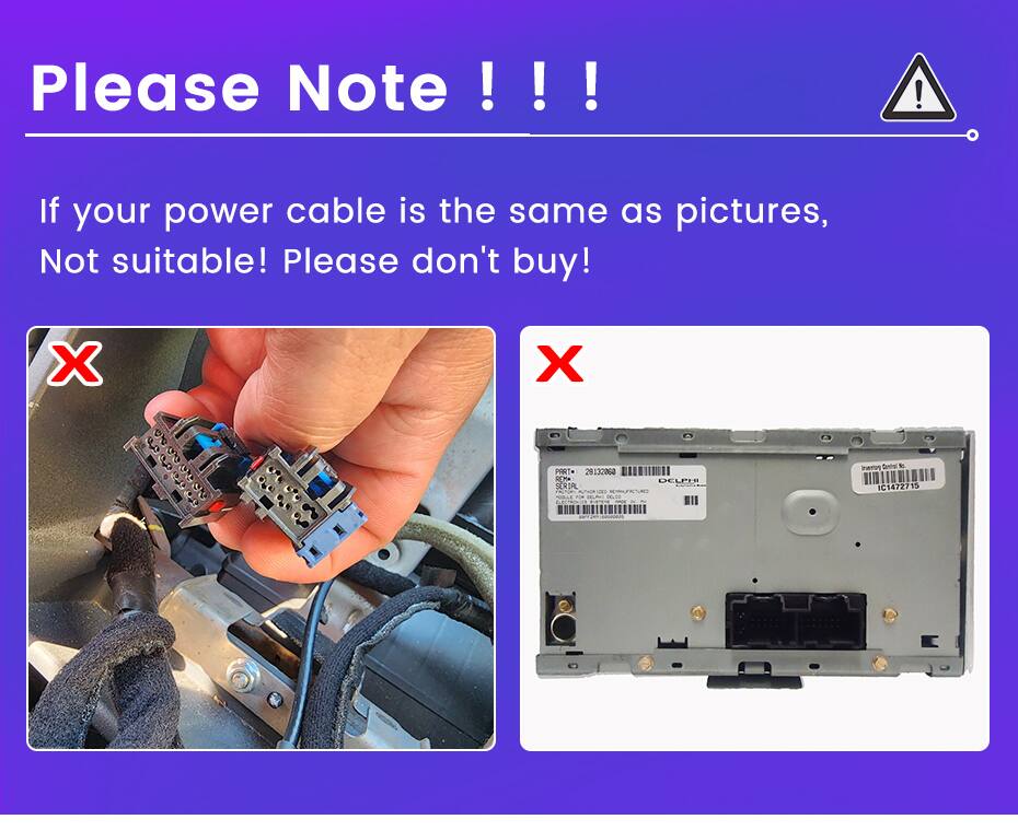 Please Note !!!  
If your power cable is the same as pictures, Not suitable! Please don't buy!