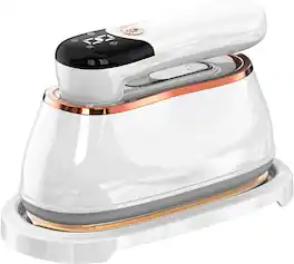 FINEAK - 2 in 1 Portable Ironing Machine 1200W 15S Heat 180°Rotation LCD 7-Hole Pressurized Steam - White