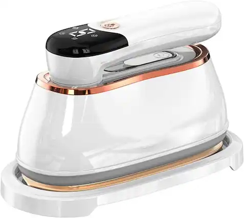 Front. FINEAK - 2 in 1 Portable Ironing Machine 1200W 15S Heat 180°Rotation LCD 7-Hole Pressurized Steam - White.