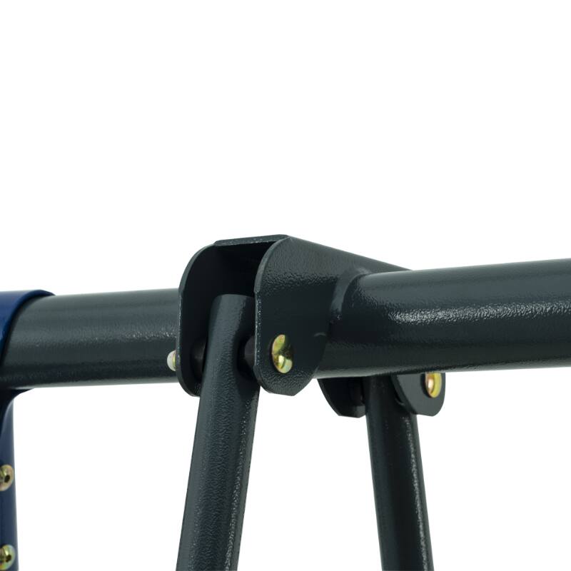 Alt View 5. Siljoy - 6‑Function Blue & Gray Swing Set, 31.5" Net Swing, 440lb Capacity, for Outdoor Playground Age 3+ - Grey+Blue.