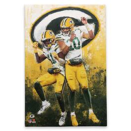 Open Road Brands - Green Bay Packers 15" x 23" Graffiti Canvas Wall Art - Multicolor