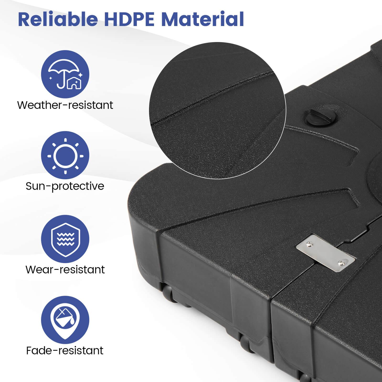 Reliable HDPE Material

- Weather-resistant
- Sun-protective
- Wear-resistant
- Fade-resistant