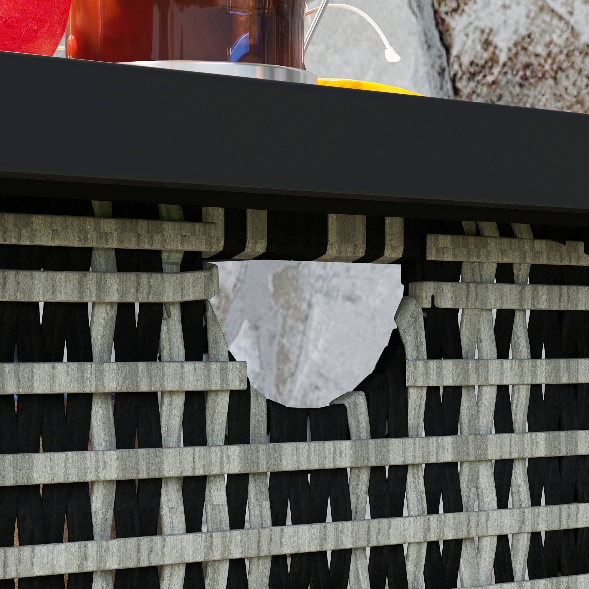 Alt View 8. Outsunny - Outdoor Pool Towel Storage Cabinet Organizer, Outdoor Bar Table with Shelf and Cabinet, Pool Towel Holder Pool Valet - Mixed-Gray.