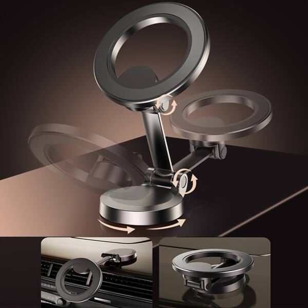 Left. Evolution - Magnetic Phone Holder for Car Compatible for MagSafe Car Mount, otate 360 Degrees, Fit for iPhone & Android - Silver.