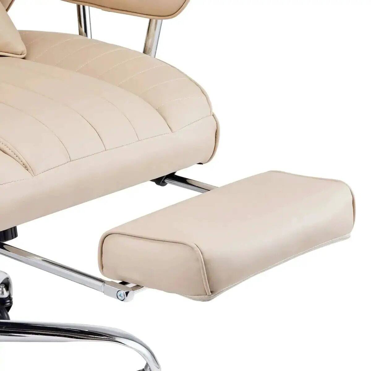 Back. Platinum-Level - Big and Tall Ergonomic Office Chair with Footrest and Lumbar Support - Khaki/Beige.