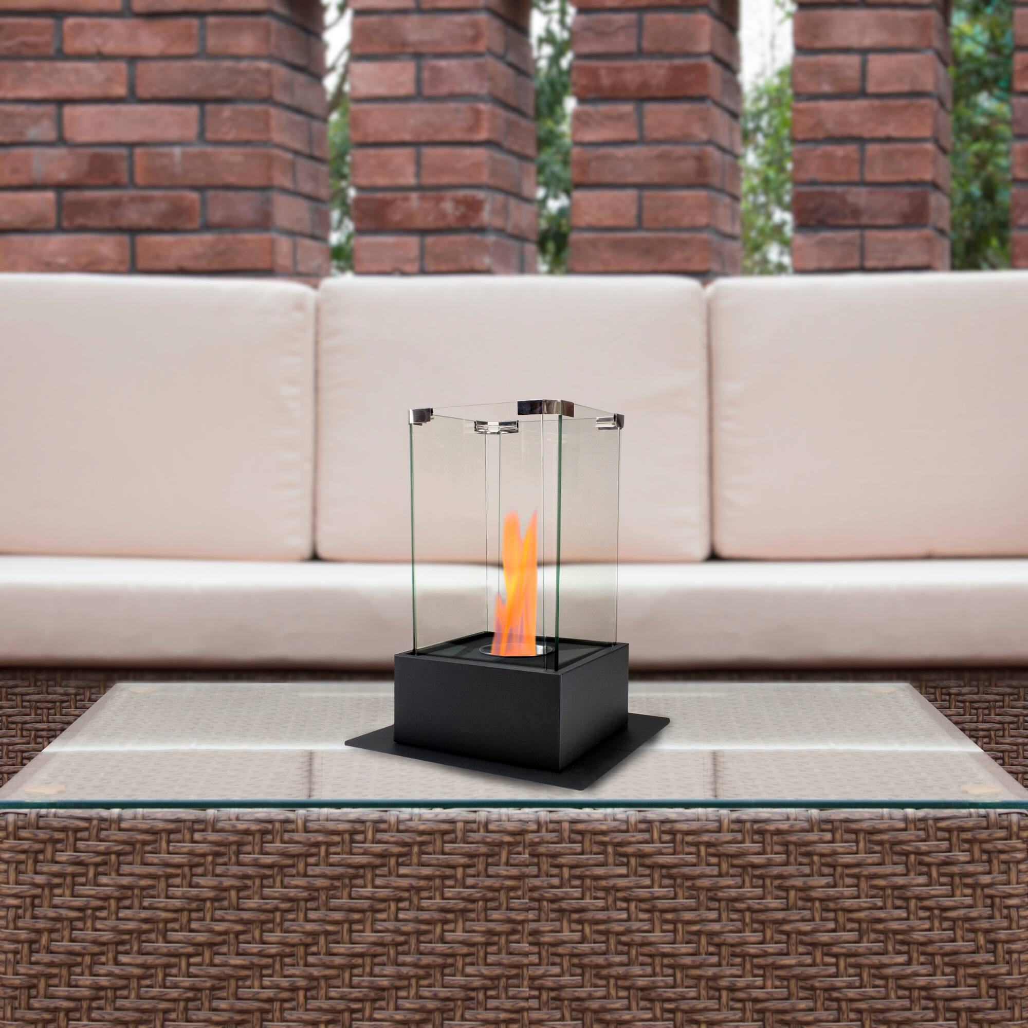 Alt View 1. Northlight - Bio Ethanol Ventless Portable Fireplace with Flame Guard - 15" - Black.
