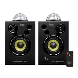 Hercules - DJSpeaker 32 Party speakers 3 Inch, 60 watt DJ monitor pair with integrated Party Lights - Black