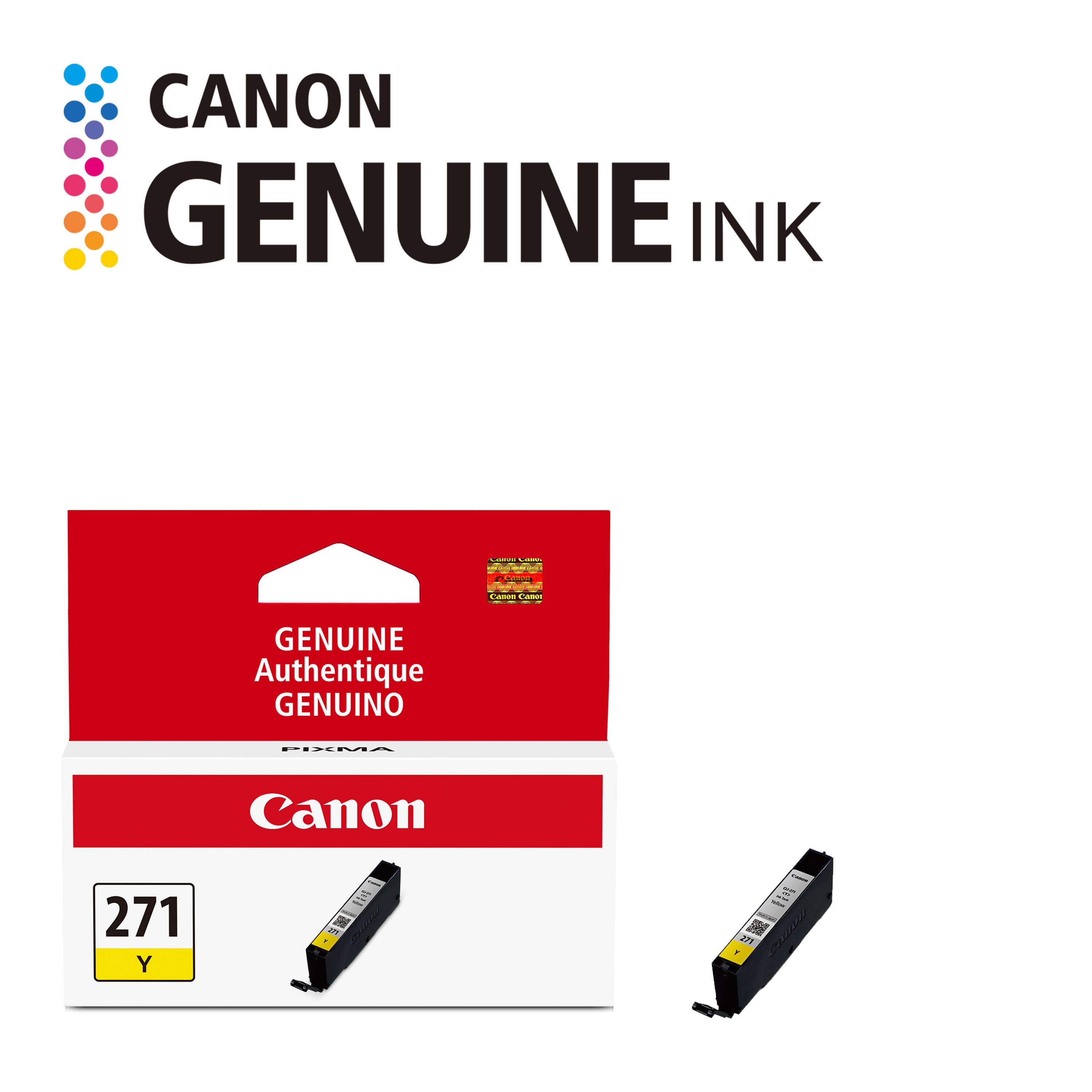 CANON GENUINE INK

LIBRYS.com

XIMA

Cases Camos

GENUINE Authentique GENUINO

PIXMA

Canon

271 Y

- soin