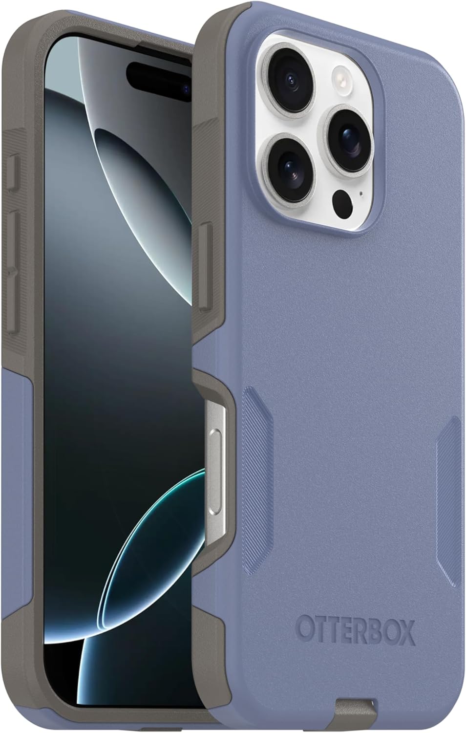 Front. OtterBox - OtterBox - Commuter Series Hard Shell for MagSafe for Apple iPhone 16 Pro - Spiced Orchid (Blue & Grey).