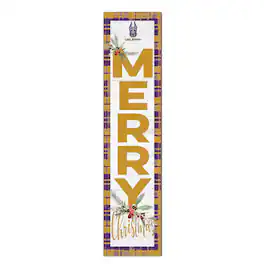 Jardine - UAlbany Great Danes 12'' x 48'' Outdoor Merry Christmas Leaner - White