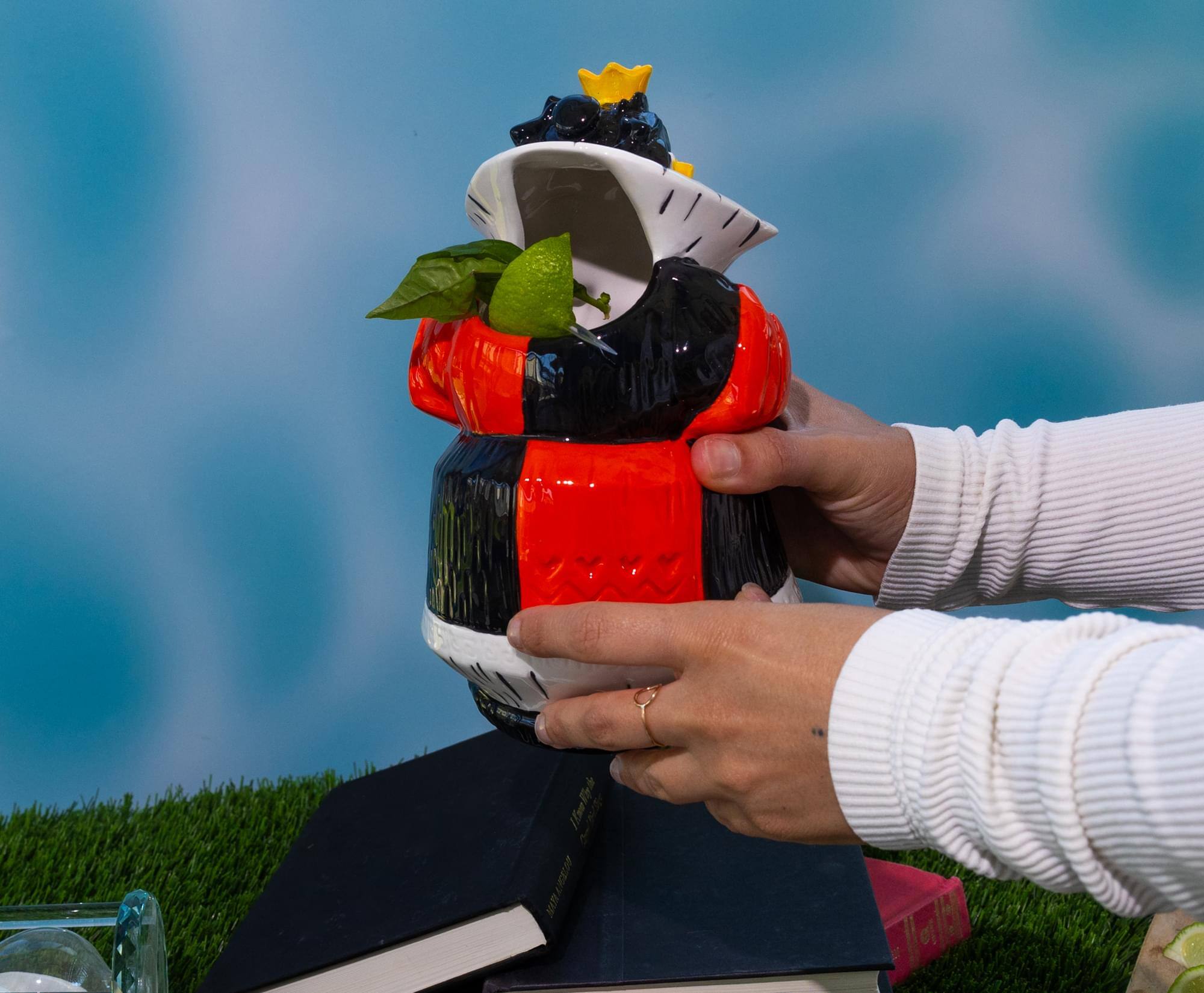 Alt View 4. Disney - Geeki Tikis Disney Alice In Wonderland Queen of Hearts Ceramic Mug | 34 Ounces - Red.