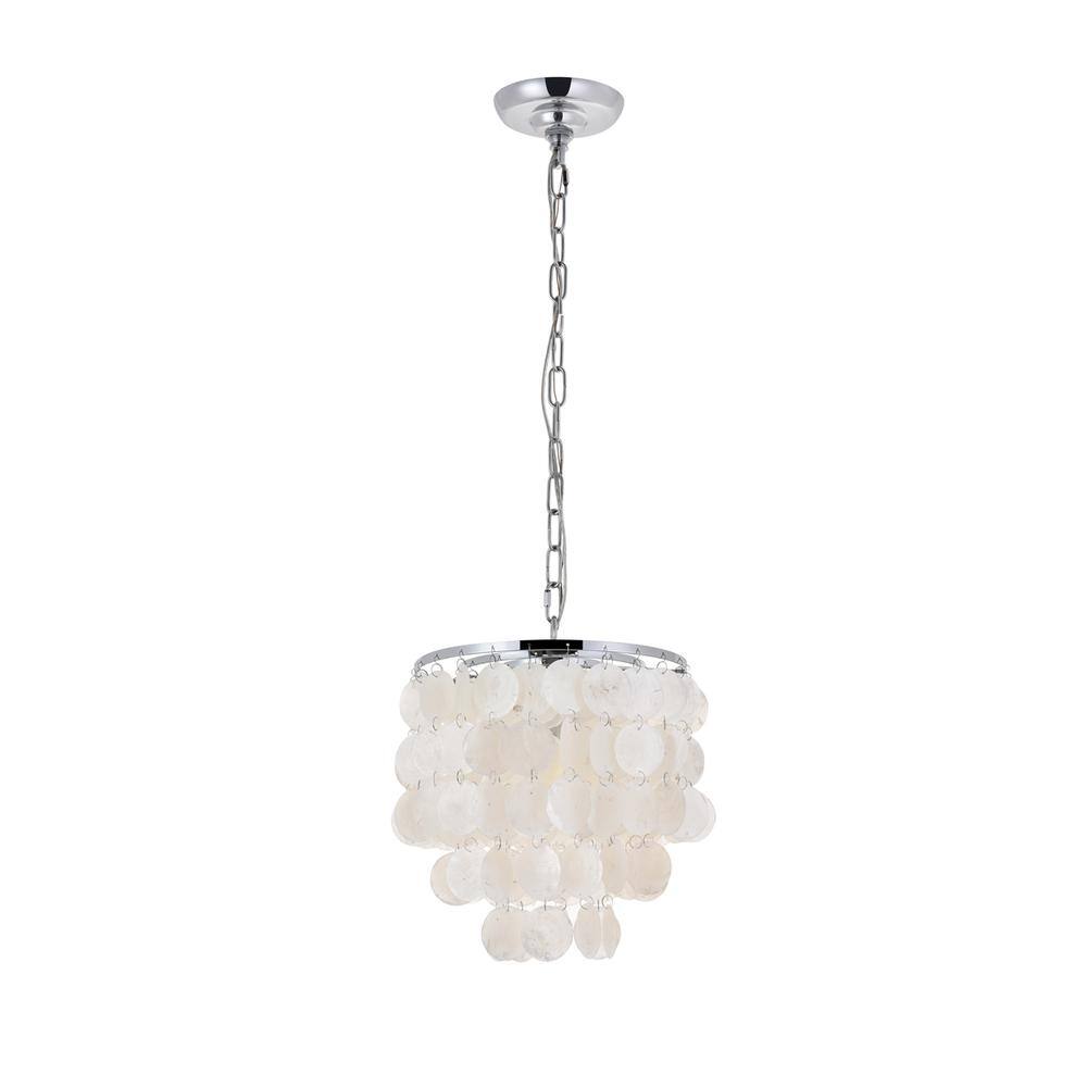 Alt View 8. Living District - Selene 1 light Chrome Pendant - Chrome And White.