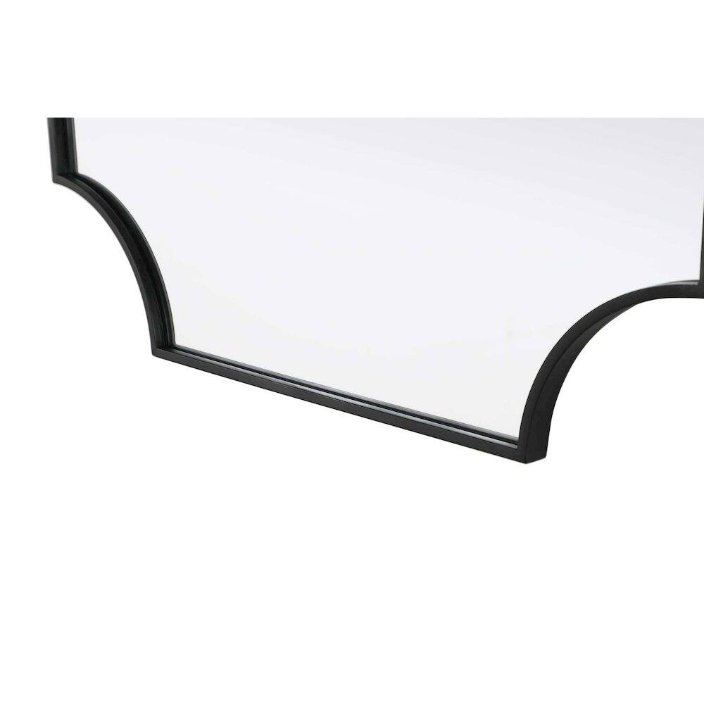 Left. Elegant Kitchen and Bath - Notched Metal Mirror 30x36 inch in Black - Black.