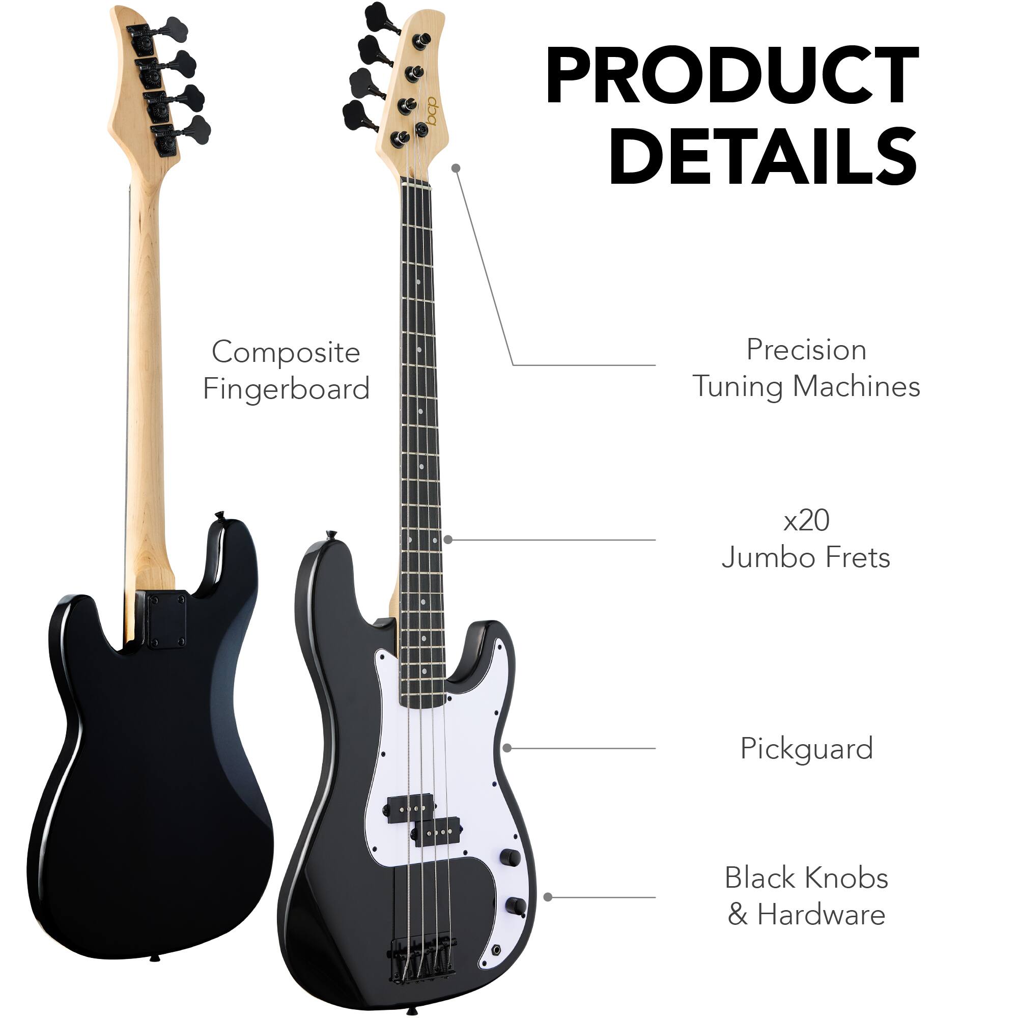 PRODUCT DETAILS

- Composite Fingerboard
- Precision Tuning Machines
- x20 Jumbo Frets
- Pickguard
- Black Knobs & Hardware
