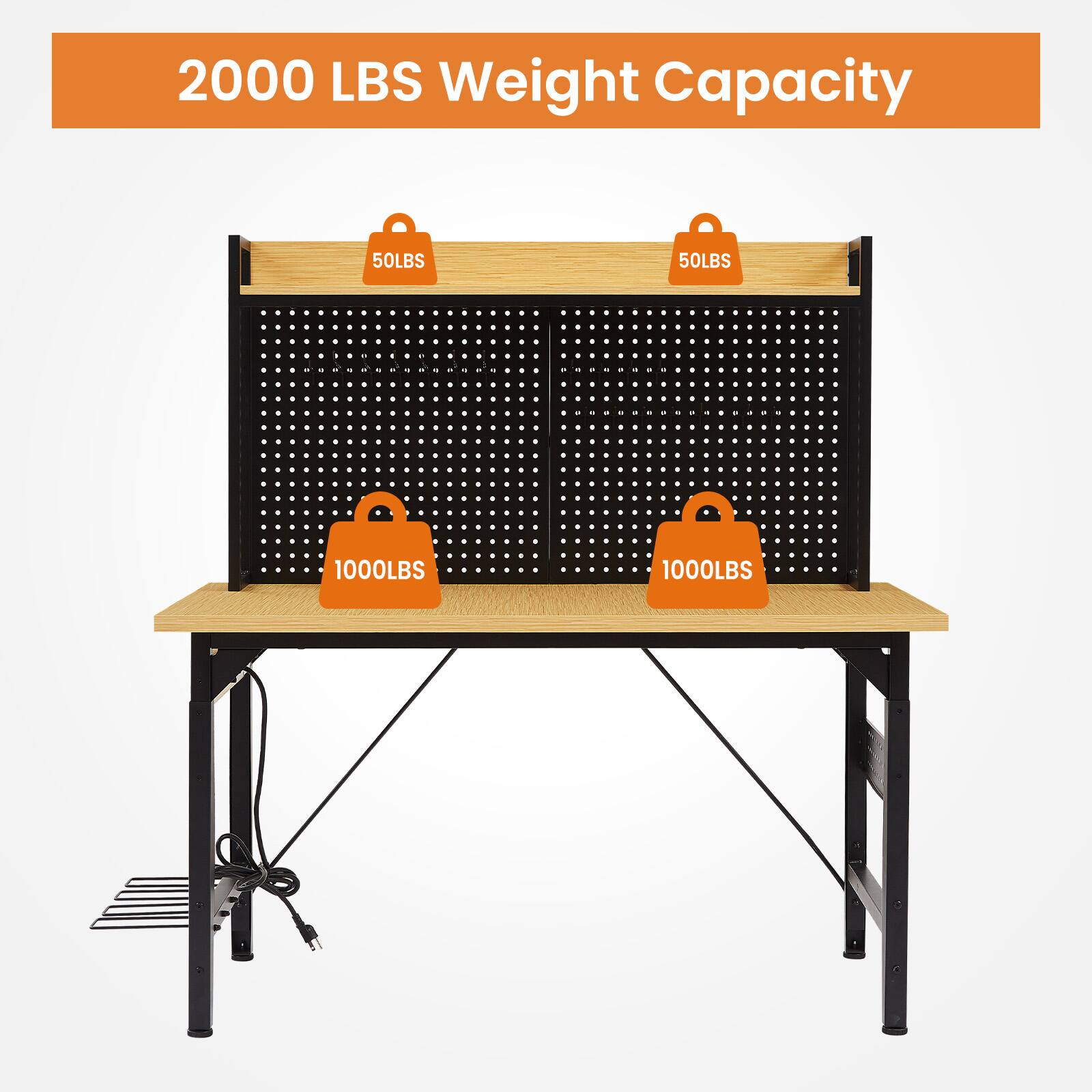 2000 LBS Weight Capacity  
50LBS  
50LBS  
1000LBS  
1000LBS