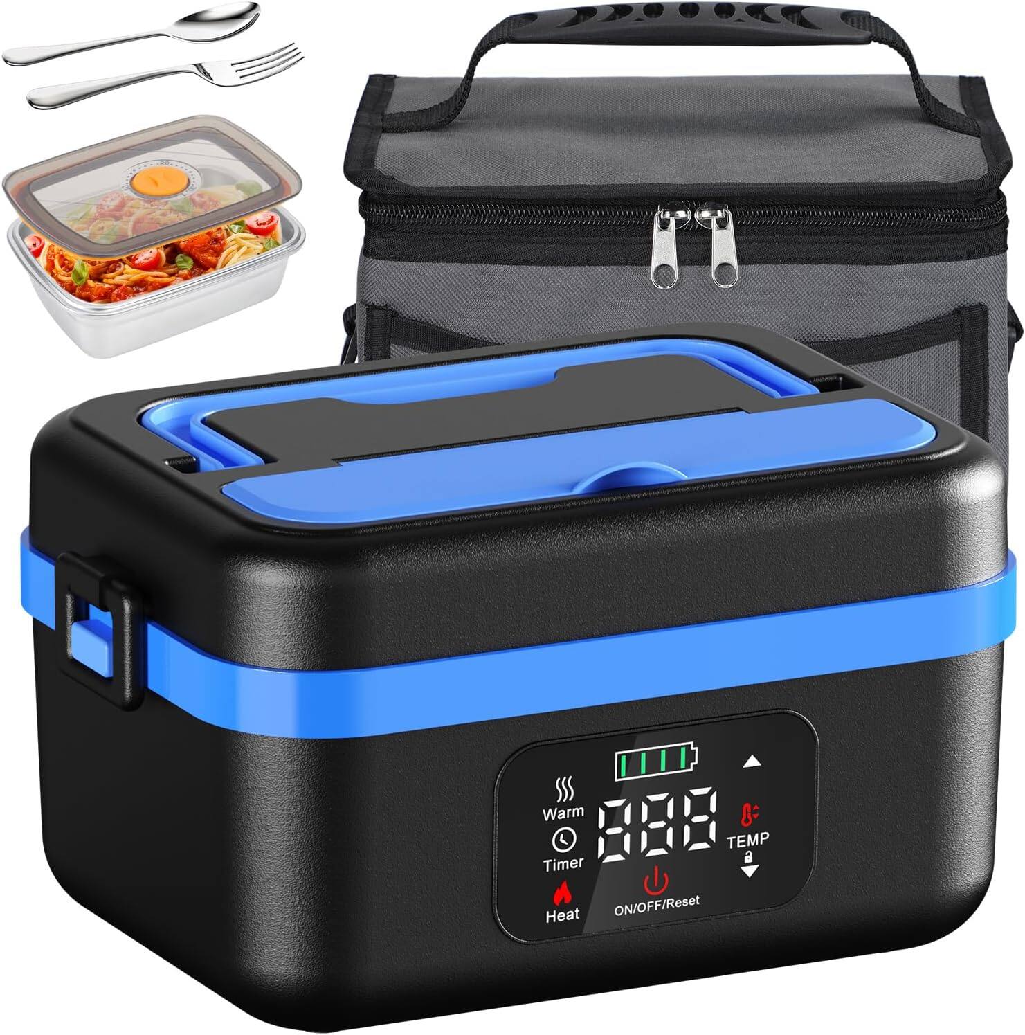 RTMB Cordless Electric Lunch Box 1L, Battery Powered & Insulated (Blue ...