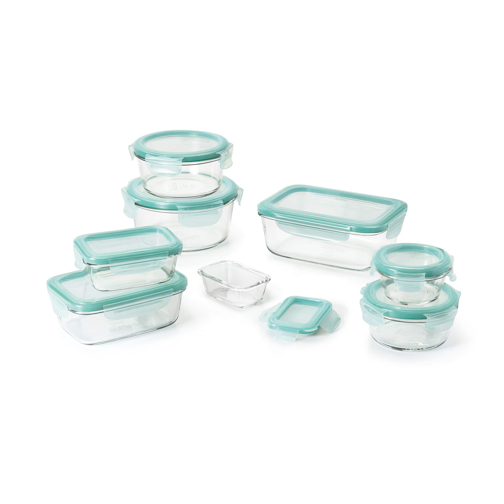Angle. OXO - Good Grips 16 Piece Smart Seal Glass Container Set - Clear.