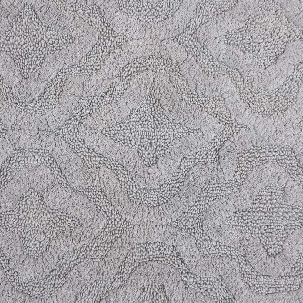 Knightsbridge - Cotton Bath Rug with Non-Skid Back - Silver