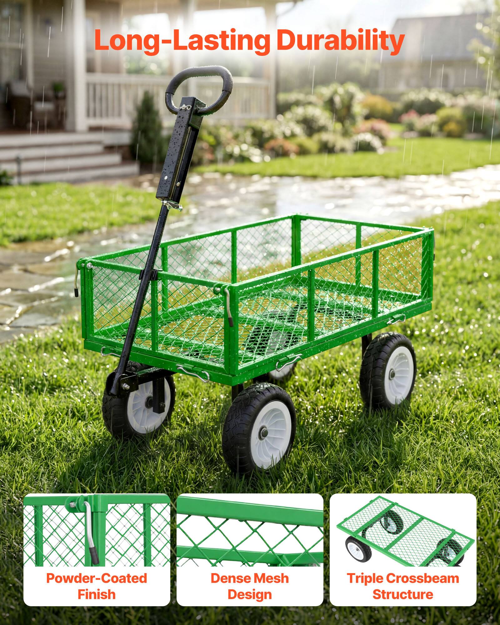 Long-Lasting Durability  
Powder-Coated Finish  
Dense Mesh Design  
Triple Crossbeam Structure