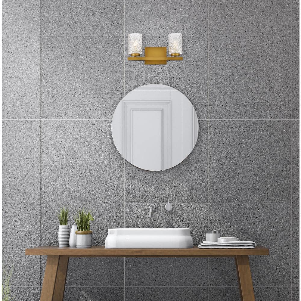 Living District - Cassie 2 lights bath sconce in brass with clear shade - Brass And Clear Shade price history on PriceWatchPro