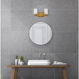 Living District - Cassie 2 lights bath sconce in brass with clear shade - Brass And Clear Shade