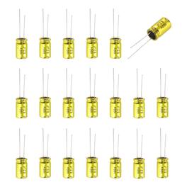 Unique Bargains - 8.2uF 100V Non-Polarized Electrolytic Capacitor, 10x17mm Aluminum Audio Cap, for DIY Tweeter, 20pcs - Gold