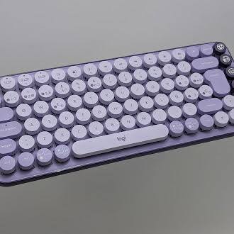 Alt View 3. Logitech - Logitech Pop Keys Wireless Mechanical Keyboard with Emoji Keys (Cosmos) - Purple.
