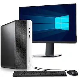 HP - Refurbished Excellent - Prodesk G4 SFF PC | i5-8th 2.8Ghz | 16GB DDR4 RAM | 128GB SSD | 500GB HDD | 22 in LED Monitor | WiFi | KB & M | Win11 - Black